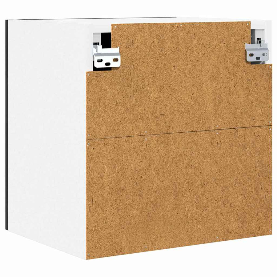 Hanging Cabinet Black Oak and White 40 x 31 x 40 cm