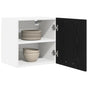 Hanging Cabinet Black Oak and White 40 x 31 x 40 cm
