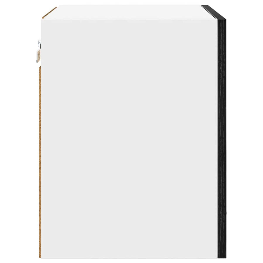Hanging Cabinet Black Oak and White 40 x 31 x 40 cm