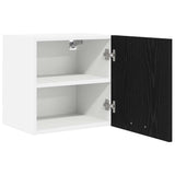 Hanging Cabinet Riga 2 pcs Black Oak and White 40 x 31 x 40 cm - Rear View