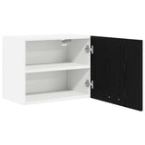 Hanging Cabinet Riga Black Oak and White 50 x 31 x 40 cm - 45-Degree Angle