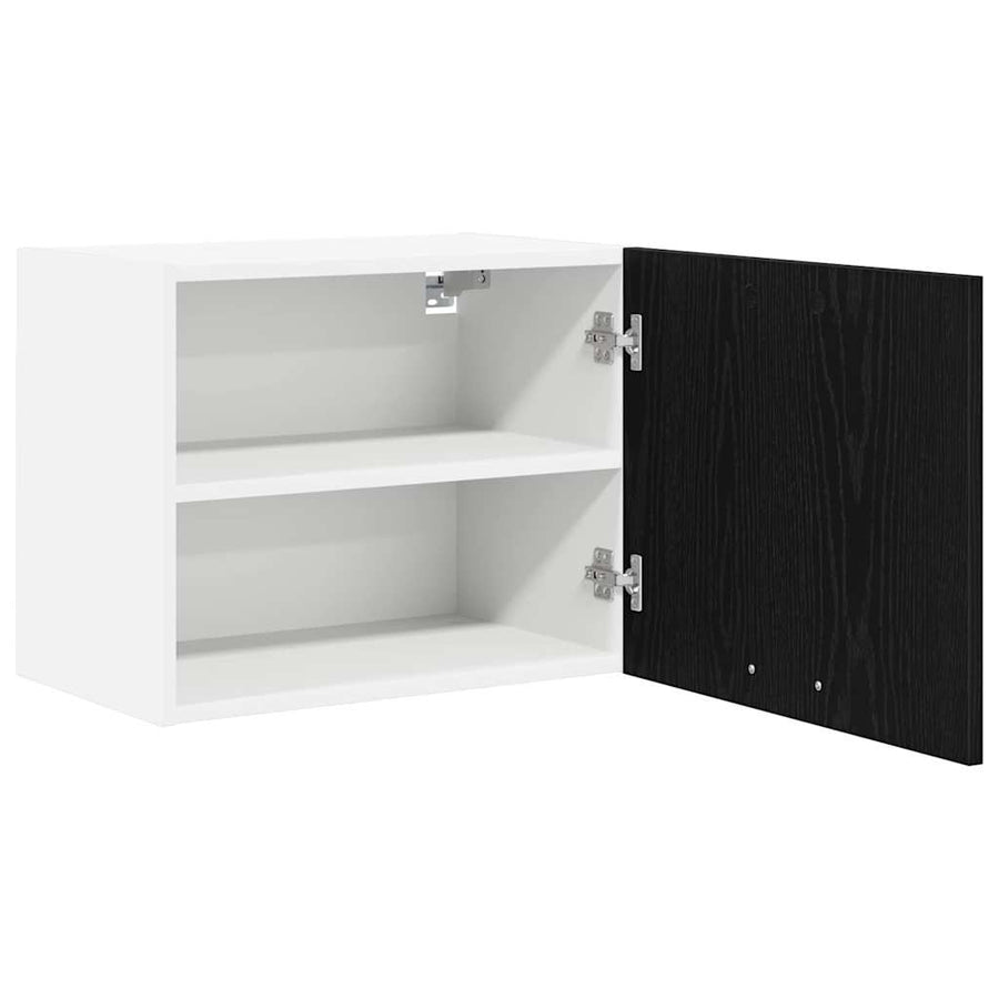 Hanging Cabinet Black Oak and White 50 x 31 x 40 cm