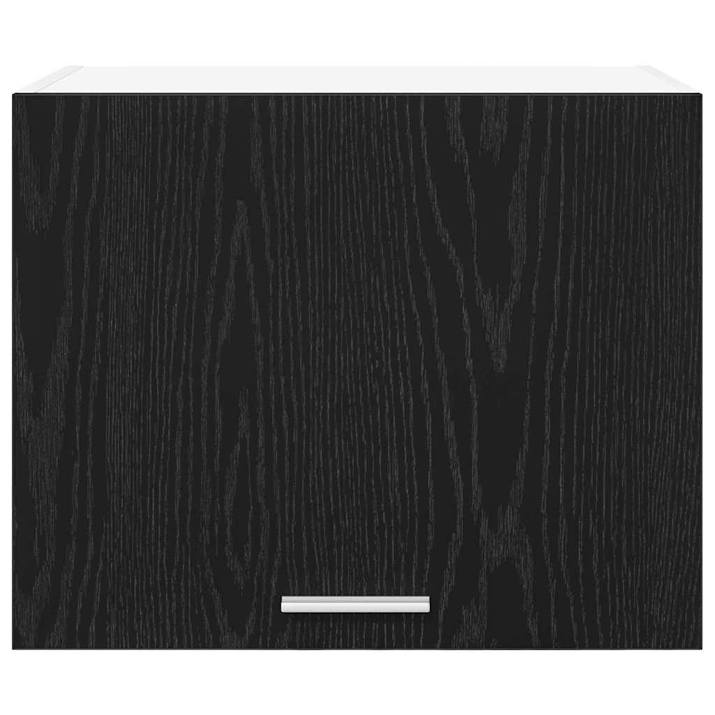 Hanging Cabinet with Door Black Oak and White 50 x 31 x 40 cm