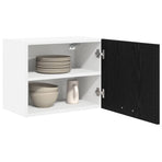 Hanging Cabinet 2 pcs Black Oak and White Engineered Wood