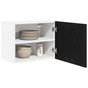Hanging Cabinet 2 pcs Black Oak and White Engineered Wood