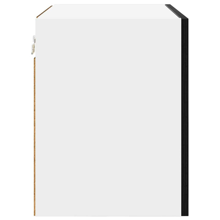 Hanging Cabinet 2 pcs Black Oak and White Engineered Wood