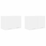 Hanging Cabinet 2 pcs White Engineered Wood