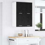 Hanging Cabinet Black Oak and White 60 x 31 x 40 cm