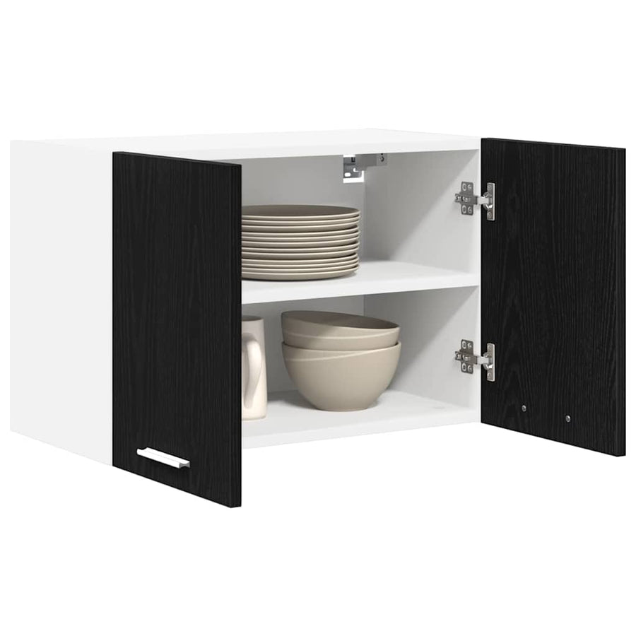 Hanging Cabinet Black Oak and White 60 x 31 x 40 cm