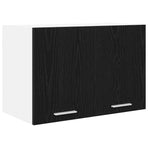 Hanging Cabinet 2 pcs Black Oak and White Engineered Wood