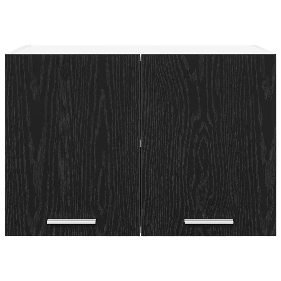 Hanging Cabinet 2 pcs Black Oak and White Engineered Wood