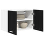 Hanging Cabinet 2 pcs Black Oak and White Engineered Wood