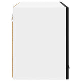 Hanging Cabinet Riga 2 pcs Black Oak and White 60 x 31 x 40 cm - Low Angle