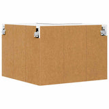 Hanging Cabinet Black Oak and White 57 x 57 x 40 cm