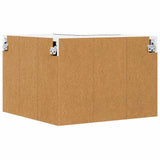 Hanging Cabinet Riga Black Oak and White 57 x 57 x 40 cm - Low Angle