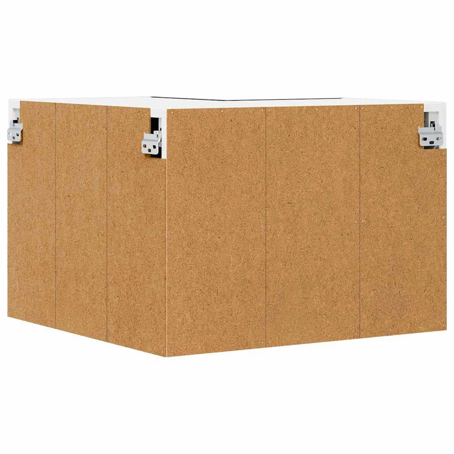 Hanging Cabinet Black Oak and White 57 x 57 x 40 cm