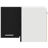 Hanging Cabinet Riga Black Oak and White 57 x 57 x 40 cm - Rear View