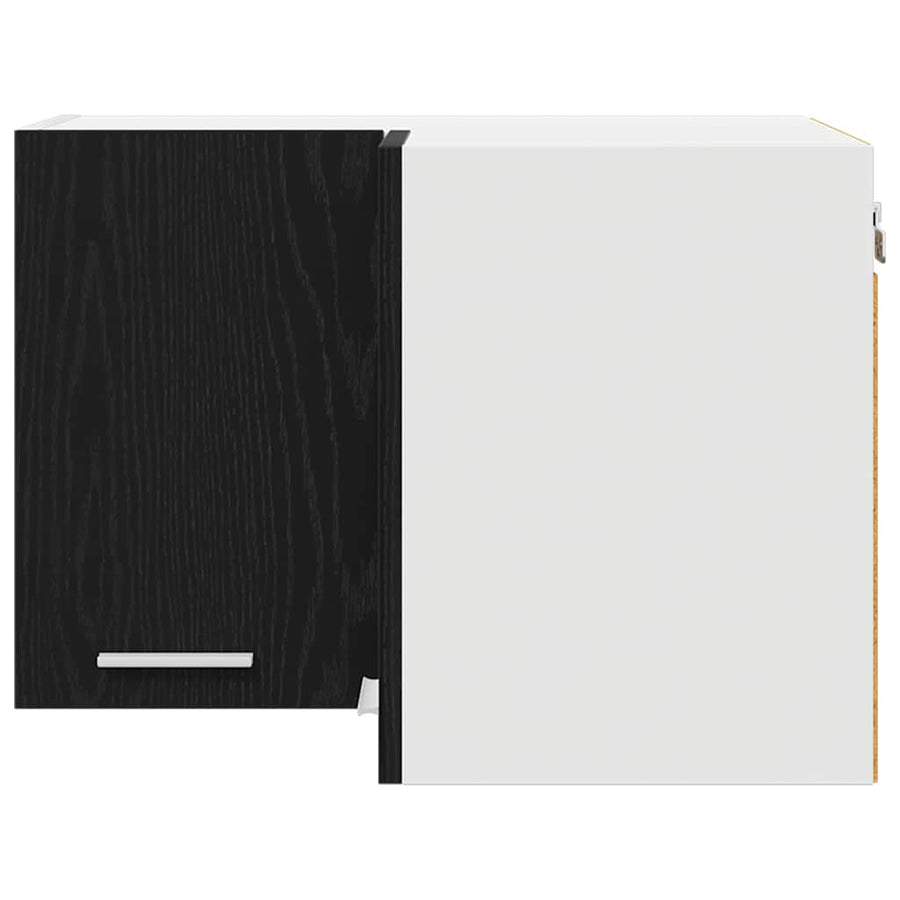 Hanging Cabinet Black Oak and White 57 x 57 x 40 cm