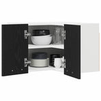 Hanging Cabinet Black Oak and White 57 x 57 x 40 cm