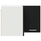 Hanging Cabinet Riga Black Oak and White 57 x 57 x 40 cm - Close-Up Angle