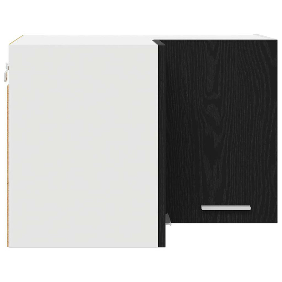 Hanging Cabinet Black Oak and White 57 x 57 x 40 cm