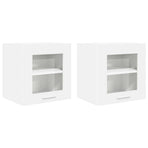 Hanging Cabinet 2 pcs White Engineered Wood
