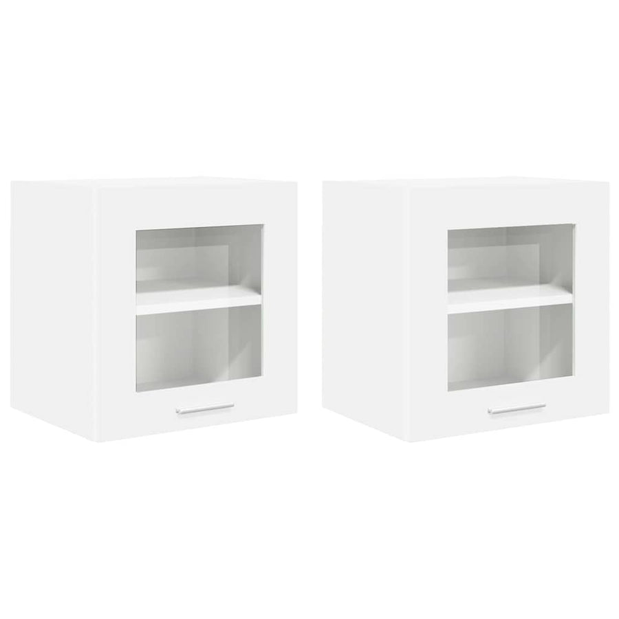Hanging Cabinet 2 pcs White Engineered Wood