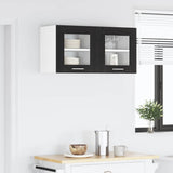 Hanging Cabinet with Shelf Riga 2 pcs Black Oak 40 x 31 x 40 cm - Top-Down View