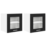 Hanging Cabinet 2 pcs Black Oak Engineered Wood