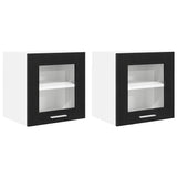 Hanging Cabinet with Shelf Riga 2 pcs Black Oak 40 x 31 x 40 cm - Front View
