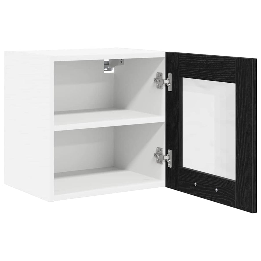 Hanging Cabinet 2 pcs Black Oak Engineered Wood