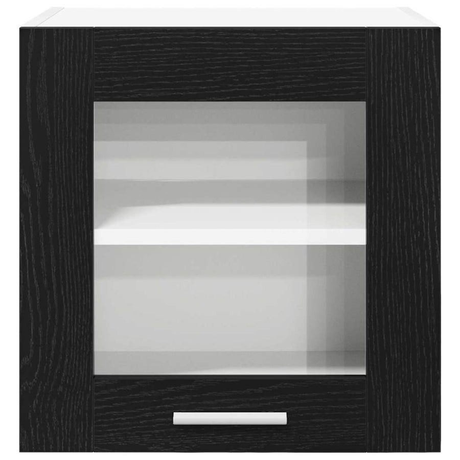Hanging Cabinet 2 pcs Black Oak Engineered Wood