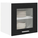 Hanging Cabinet 2 pcs Black Oak Engineered Wood