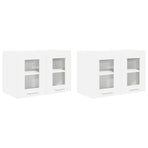 Hanging Cabinet 2 pcs White Engineered Wood
