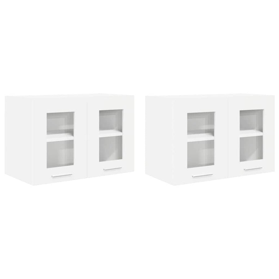 Hanging Cabinet 2 pcs White Engineered Wood