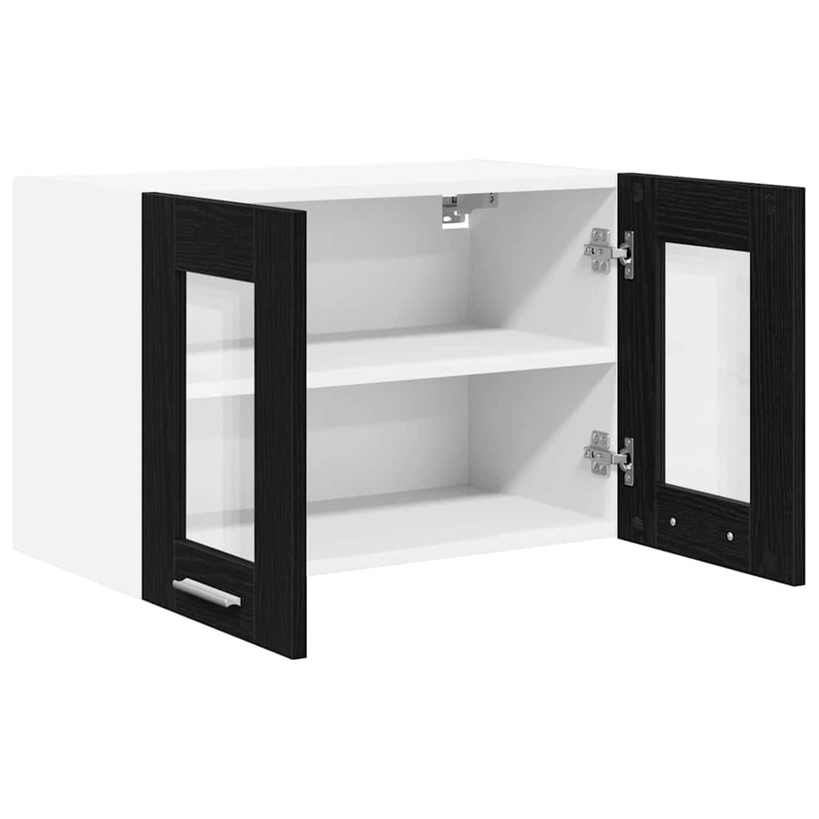 Hanging Cabinet 2 pcs Black Oak Engineered Wood