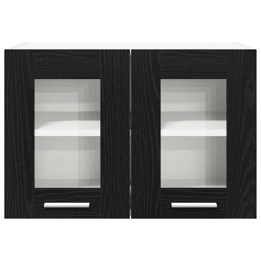 Hanging Cabinet 2 pcs Black Oak Engineered Wood