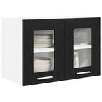 Hanging Cabinet 2 pcs Black Oak Engineered Wood