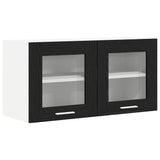 Hanging Cabinet Riga Black Oak and White 80 x 31 x 40 cm - Front View