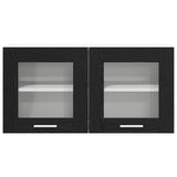 Hanging Cabinet Riga Black Oak and White 80 x 31 x 40 cm - Rear View