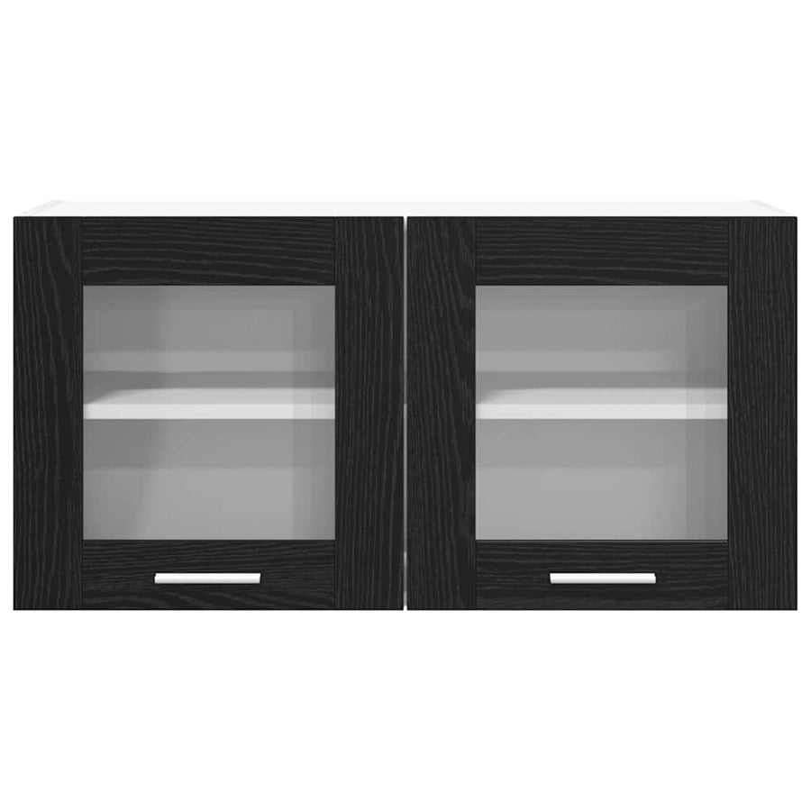 Hanging Cabinet Black Oak and White 80 x 31 x 40 cm