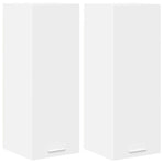 Hanging Cabinet 2 pcs White Engineered Wood