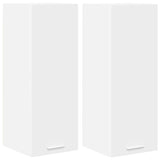 Hanging Cabinet with Shelf Riga 2 pcs White 30 x 31 x 80 cm - Front View