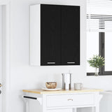 Hanging Cabinet Riga Black Oak and White 30 x 31 x 80 cm - Top-Down View