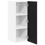 Hanging Cabinet with Door Black Oak and White 30 x 31 x 80 cm