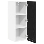 Hanging Cabinet Black Oak and White 30 x 31 x 80 cm