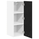 Hanging Cabinet Riga Black Oak and White 30 x 31 x 80 cm - 45-Degree Angle