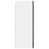 Hanging Cabinet with Door Black Oak and White 30 x 31 x 80 cm