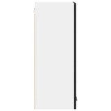 Hanging Cabinet Riga Black Oak and White 30 x 31 x 80 cm - Close-Up Angle