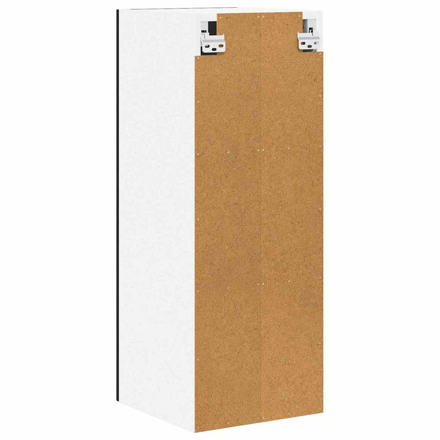 Hanging Cabinet 2 pcs Black Oak and White Engineered Wood